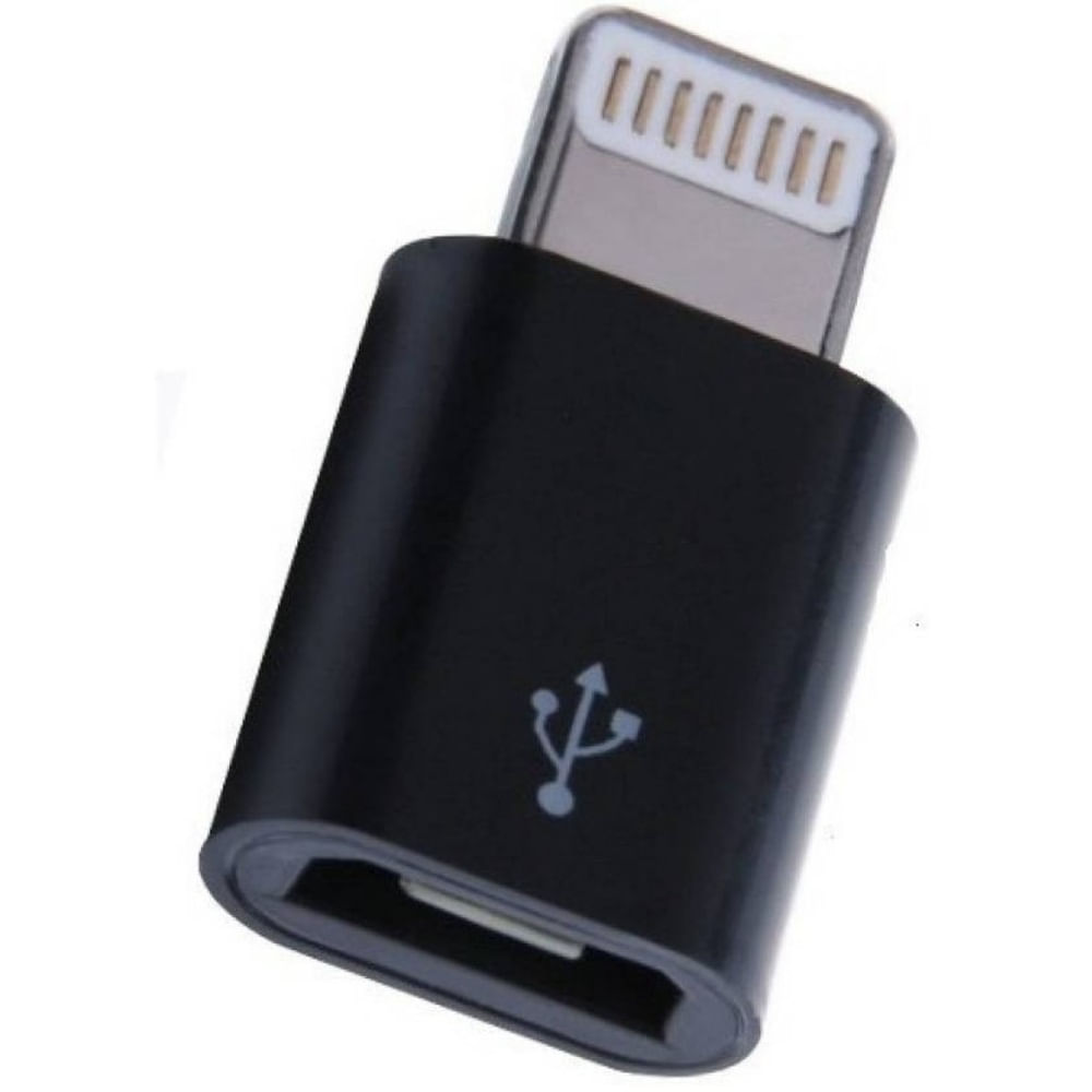 Adaptador Convertidor Microusb V8 Android a Lightning Negro