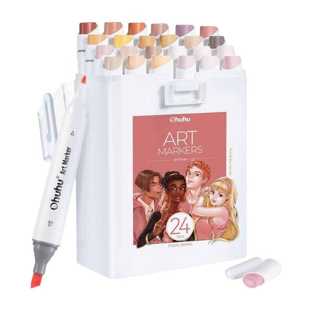 Ohuhu Kaala - Set de 24 marcadores de alcohol - Tonos piel