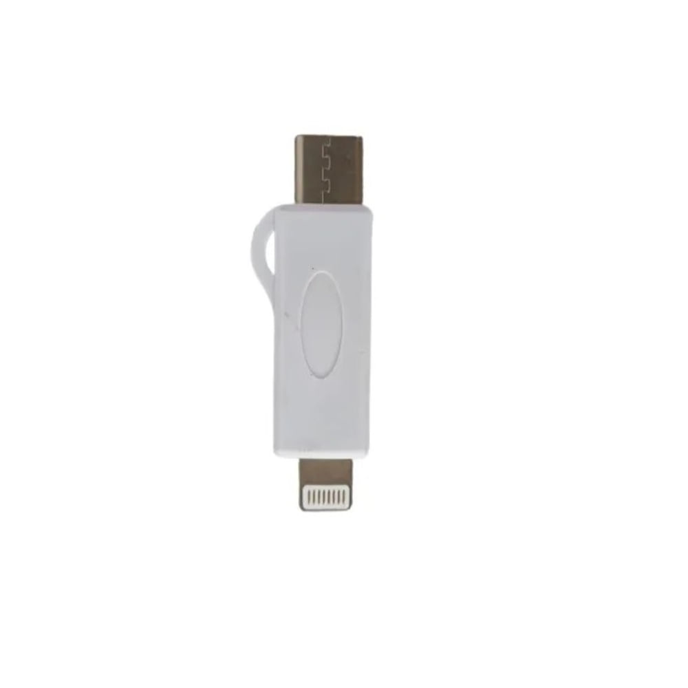 Adaptador de Iluminación Micro Usb Conector A Tipo C y Lightning Blanco