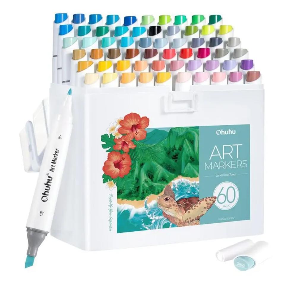 Ohuhu Kaala - Set de 60 marcadores - Ilustraciones paisajes