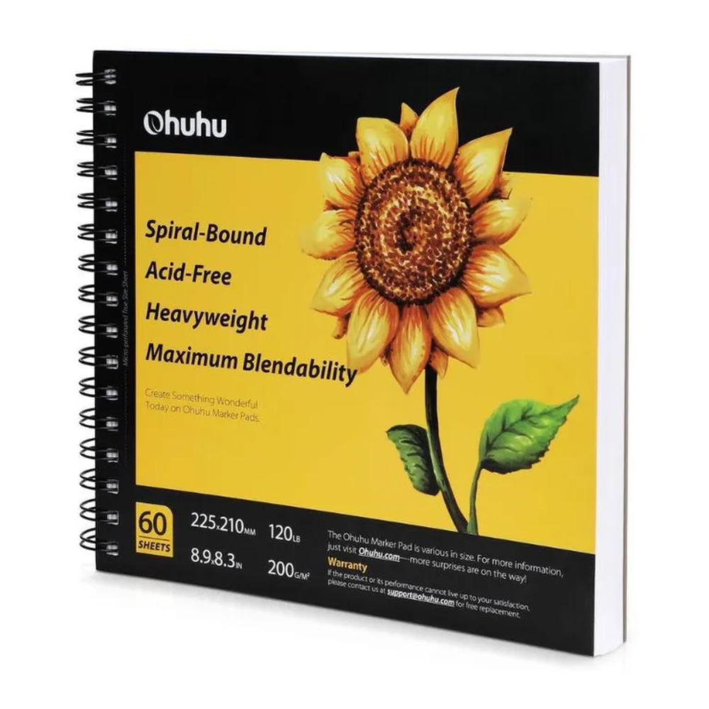 Ohuhu Sketchbook espiralado para marcadores - 60 hojas