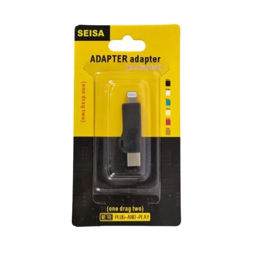 Adaptador V8 Convertidor Usb Otg Tipo C Compatible Lightning Negro
