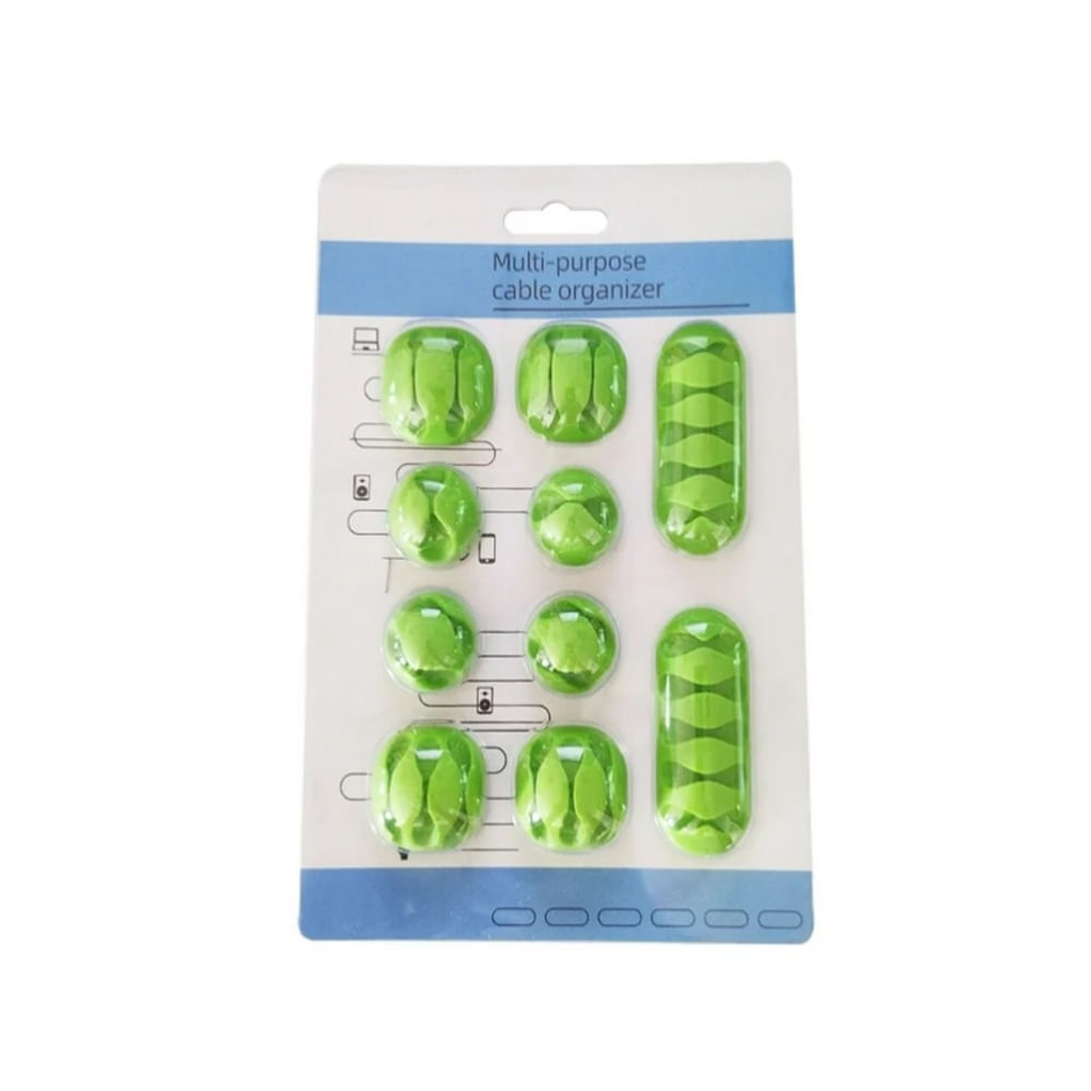 Clips para Cables y Organizan Cables Verde