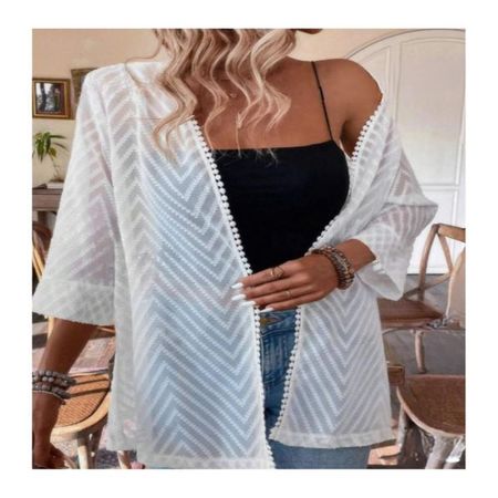 Kimono Capa Lukin Cardigan mujer casual L - Blanco