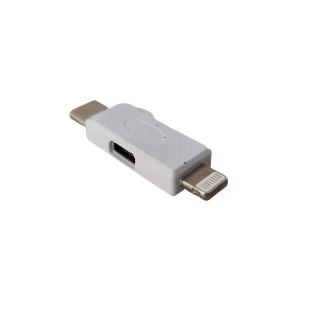 Adaptador Tipo C y Lightning para Cable Cargador Blanco
