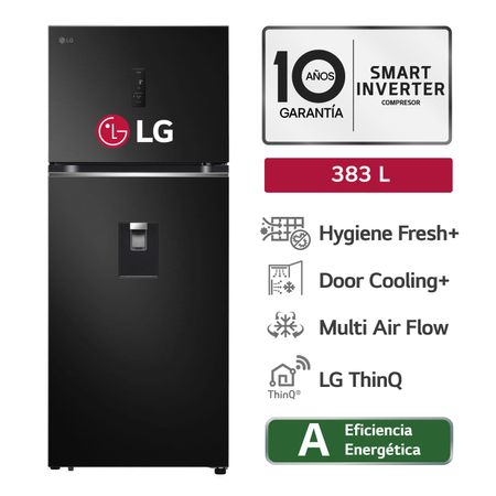 Refrigeradora LG Top Freezer GT39AGD1 383L Negro Acero