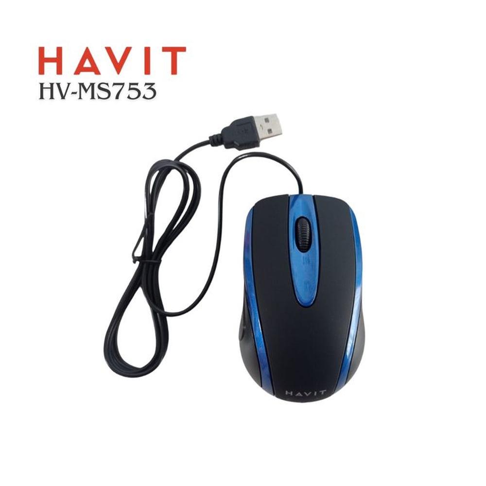 Mouse Alámbrico HAVIT HV-MS753 Sensor Óptico con conector USB - AZBK
