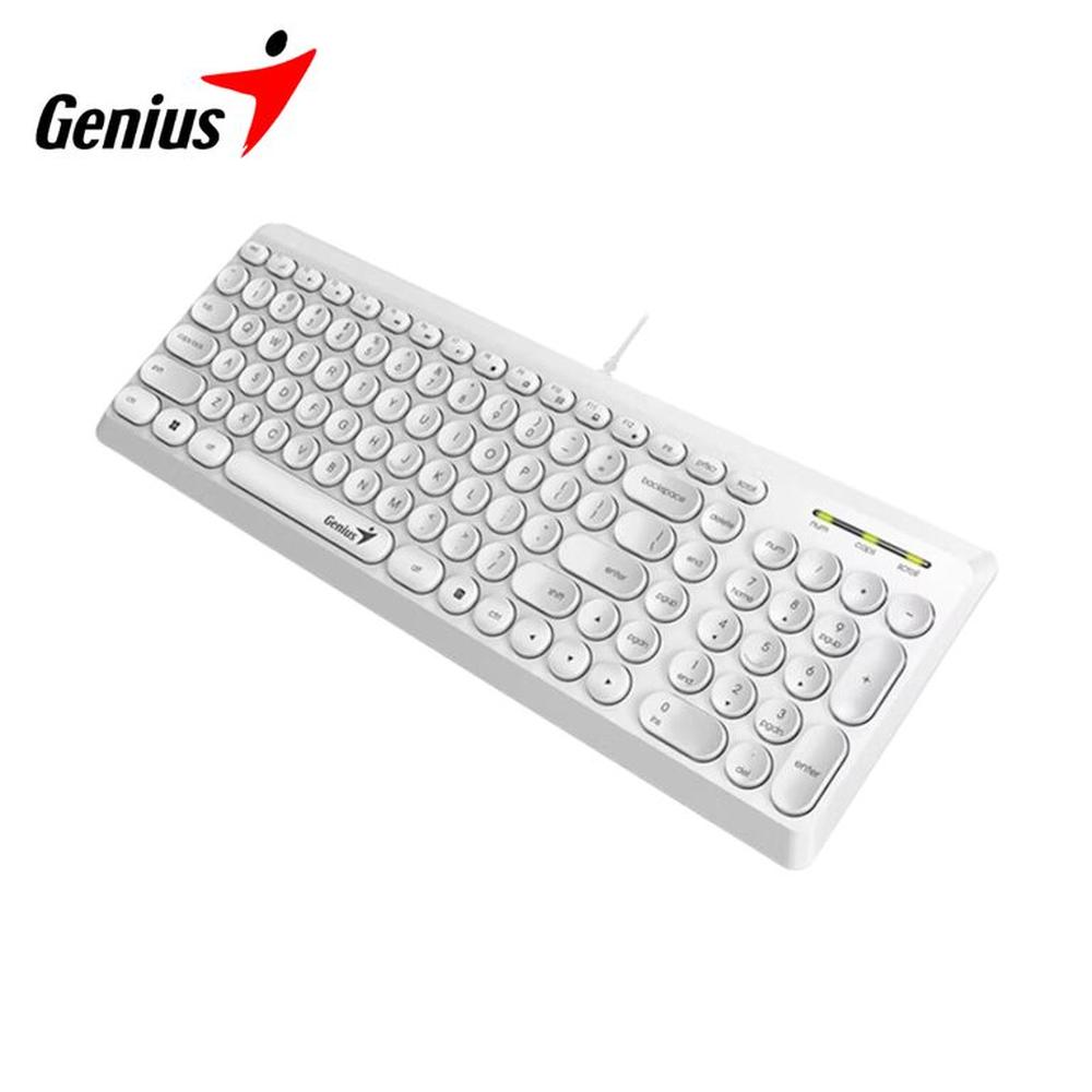 Teclado Compacto Genius Slimstar Q2000 Blanco USB 12 Teclas Multimedia