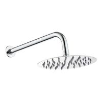 Cabezal de ducha con brazo redondo de 40 cm de acero SS201