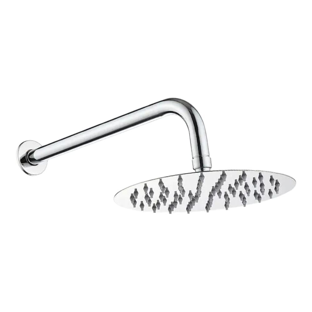 Cabezal de ducha con brazo redondo de 40 cm de acero SS201