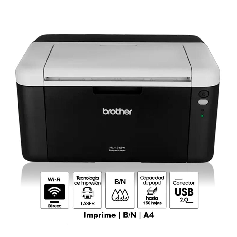 Impresora Brother HL-1212W láser monocromática Wi-Fi Negro