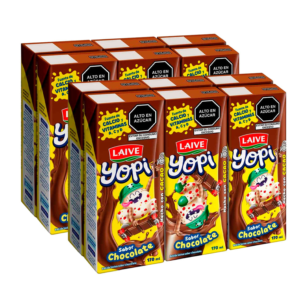 Pack Bebida Láctea YOPI Sabor a Chocolate Paquete 6un x 2un