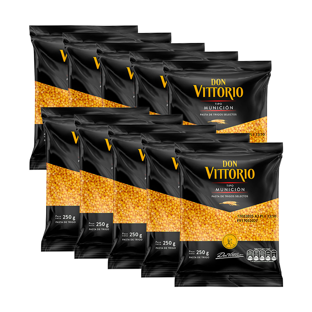Pack Fideos Munición DON VITTORIO Bolsa 250g x 10un