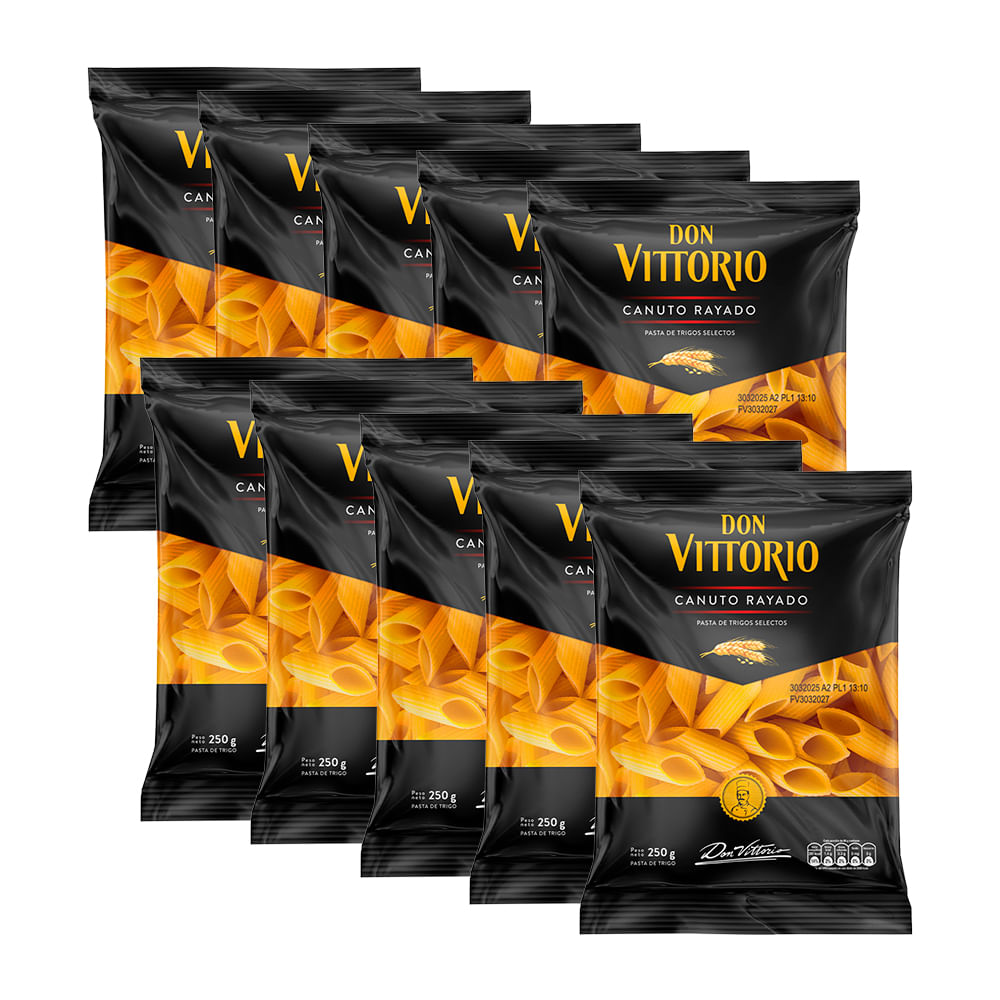 Pack Fideos Canuto Rayado DON VITTORIO Bolsa 250g x 10un