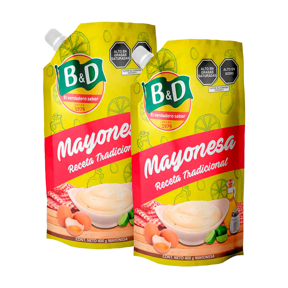 Pack Mayonesa B&D Doypack 400g x 2un