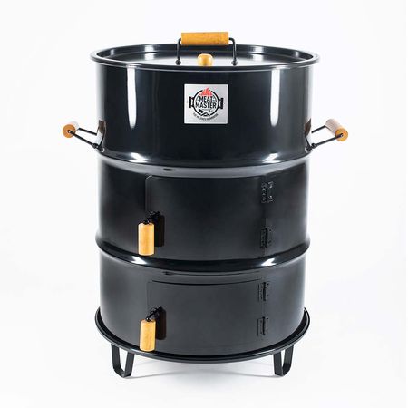 Cilindro Parrillera Master Mediano Negro de Acero con Capacidad para 7 Pollos