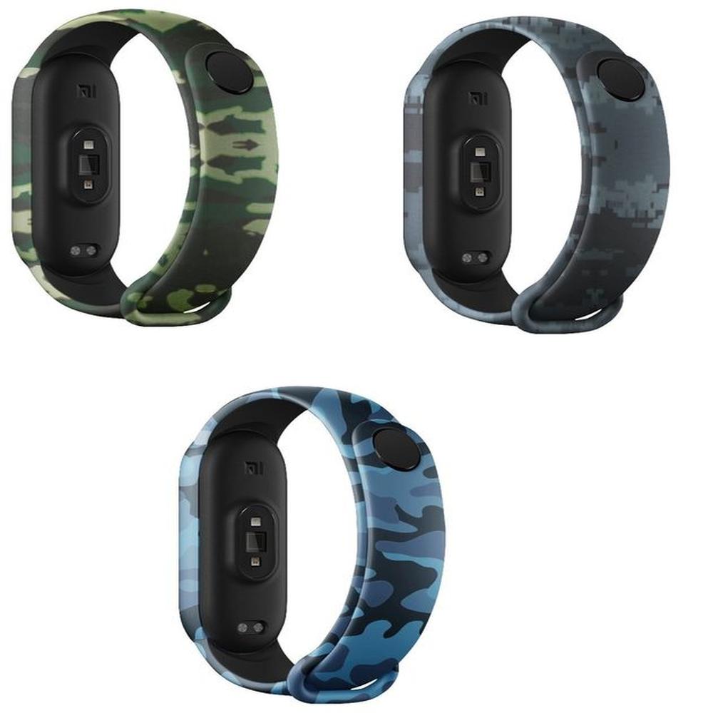 Correa Silicona Xiaomi Mi Band 5 y  6 y 7 camufladas negro y verde
