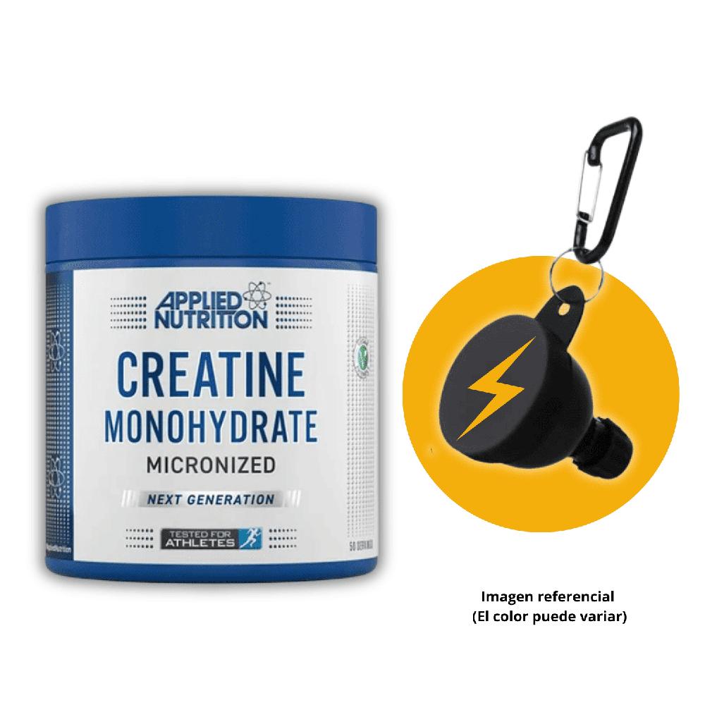 Creatina Applied Nutrition 250gr Monohidratada Micronizada y Portasuplementos