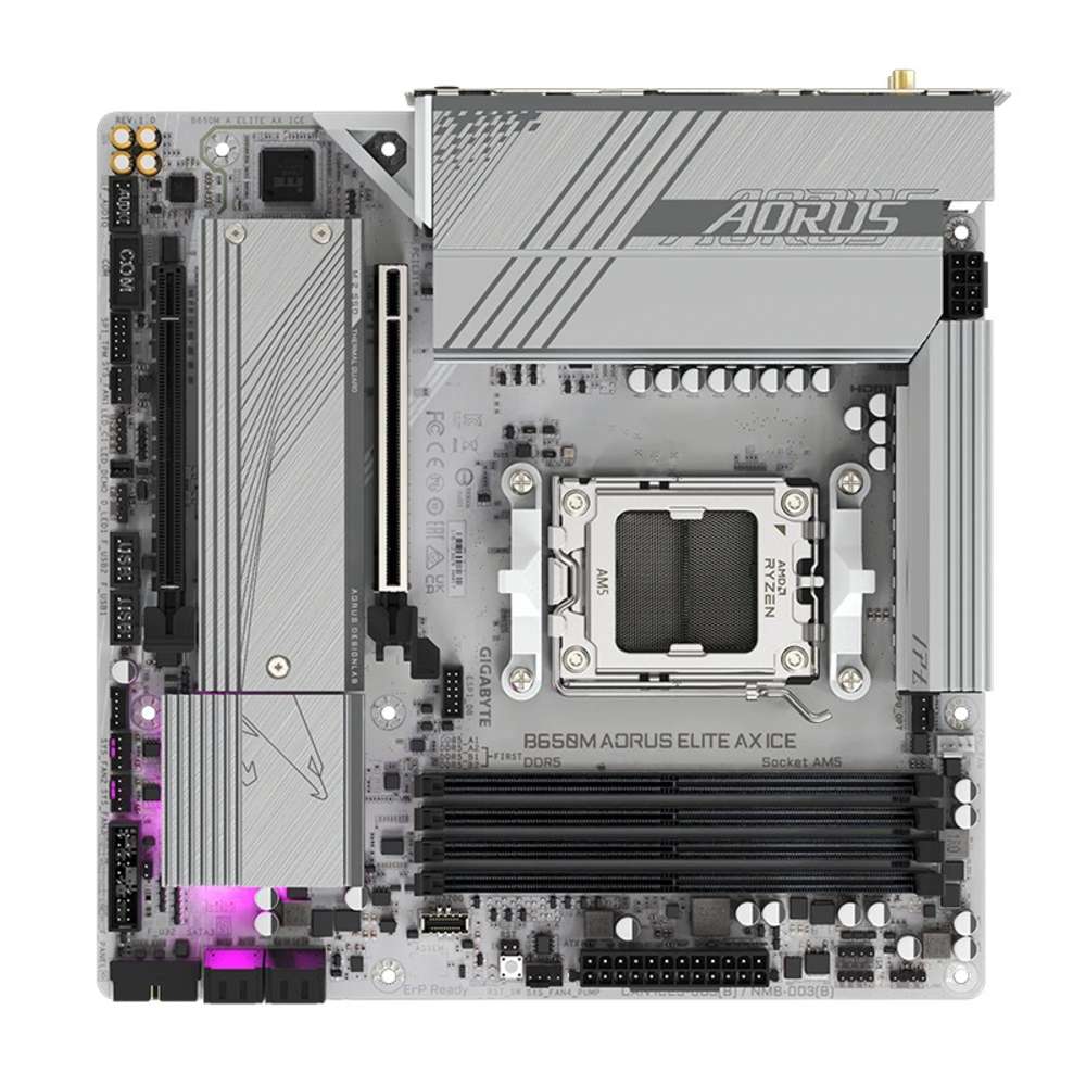 Motherboard Gigabyte B650M AORUS ELITE AX ICE, Chipset AMD B650, Socket AMD AM5, mATX