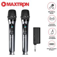 Micrófono Dual Maxtron Leader Mx 7218RX Compatible Equipos de Sonido