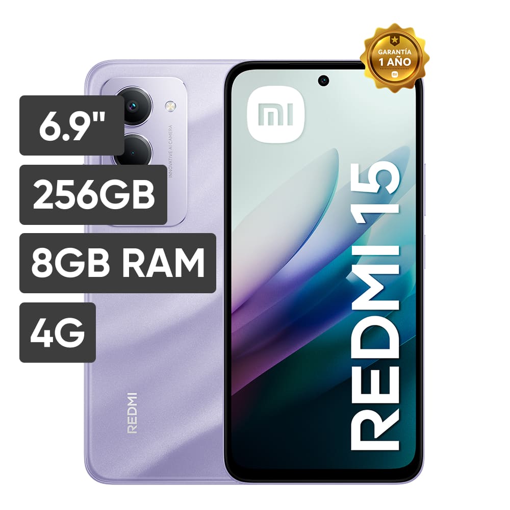 Smartphone XIAOMI Redmi 15 6.9"" 8GB 256GB 50MP Púrpura