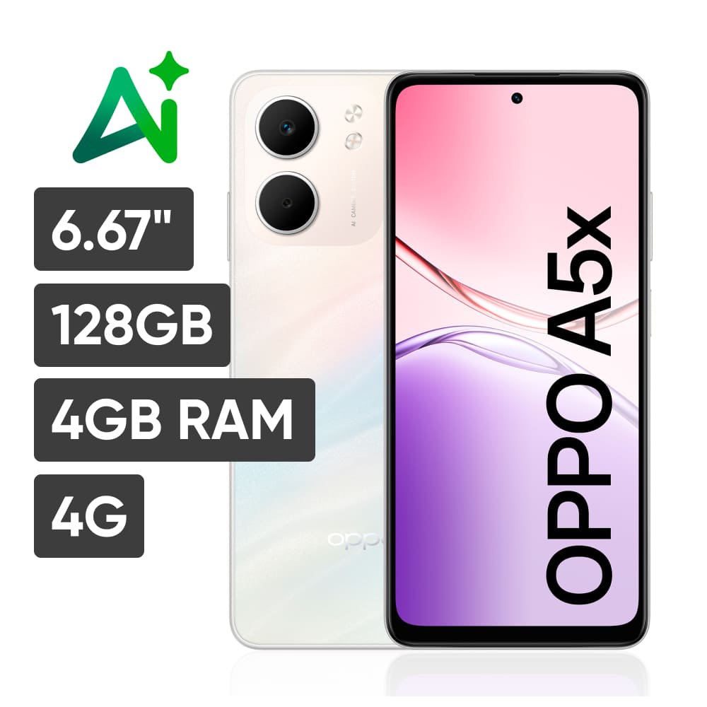 Smartphone OPPO A5X 6.67"" 4GB 128GB 32MP Blanco