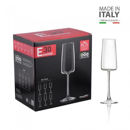 Set de copas x 06 flauta  30 cl. Rcr - Hecho en Italia
