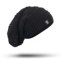 Beanie Chullo largo hombre Gorro modelo Max - Negro