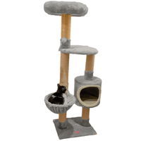 Rascador Gimnasio para Gatos Discovery Pets Venecia de Cuatro Pisos Plomo
