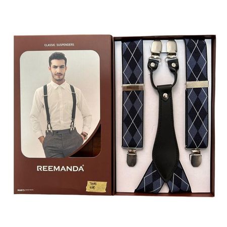 Tirantes clasicos para terno Ajustables Elásticos Mateo Negro Talla única