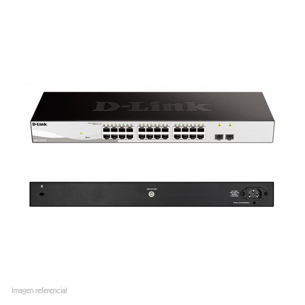 Switch D-Link DGS-1210 Series, Capa L2/L3, 24 RJ-45 GbE, 2 puertos SFP 1GbE