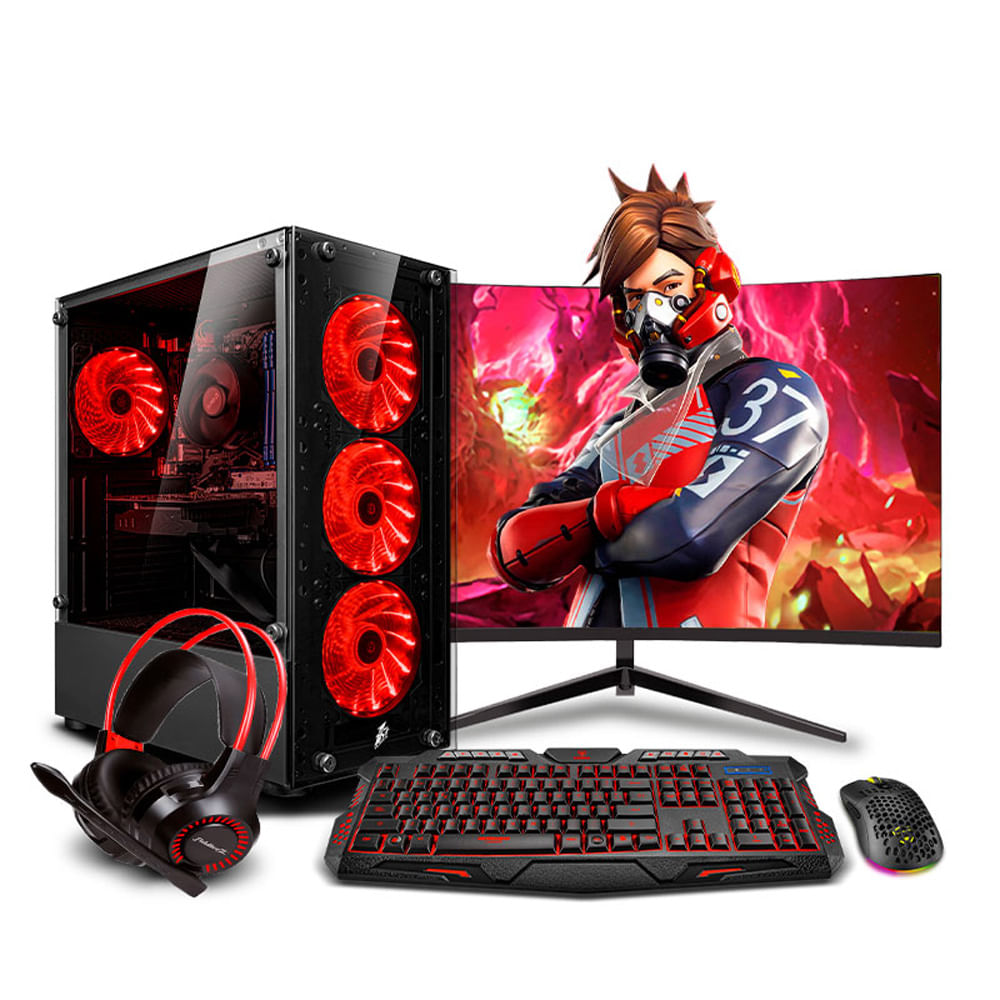 COMPUTADORA PC GAMER DRACO RED INTEL CORE I5 12400F 32GB 500GB 24 RTX5050 8GB MI PC LISTA MIPCLISTA