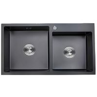 Lavadero 2 Pozas Acero Inoxidable Negro  UD01-8245