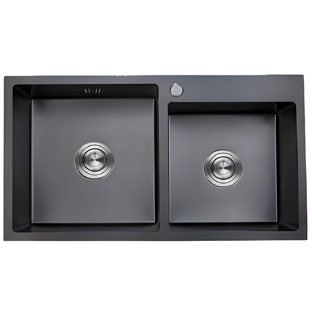 Lavadero 2 Pozas Acero Inoxidable Negro  UD01-8245