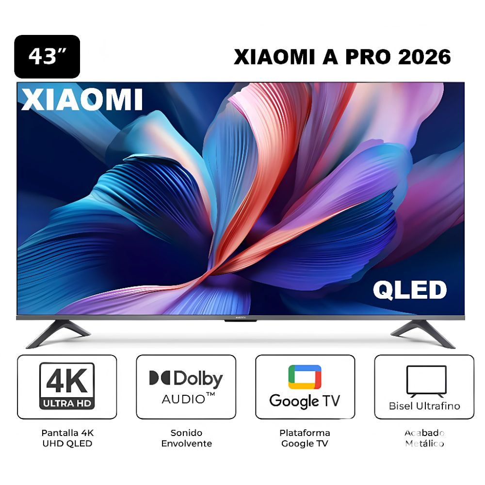 TELEVISOR XIAOMI A PRO 43 QLED 4K ULTRA HD SMART TV-2026