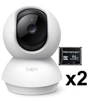 KIT DE 2 CÁMARAS DE VIDEOVIGILANCIA INTELIGENTE TPLINK TAPO C210 MAS MICROSD 64 GB