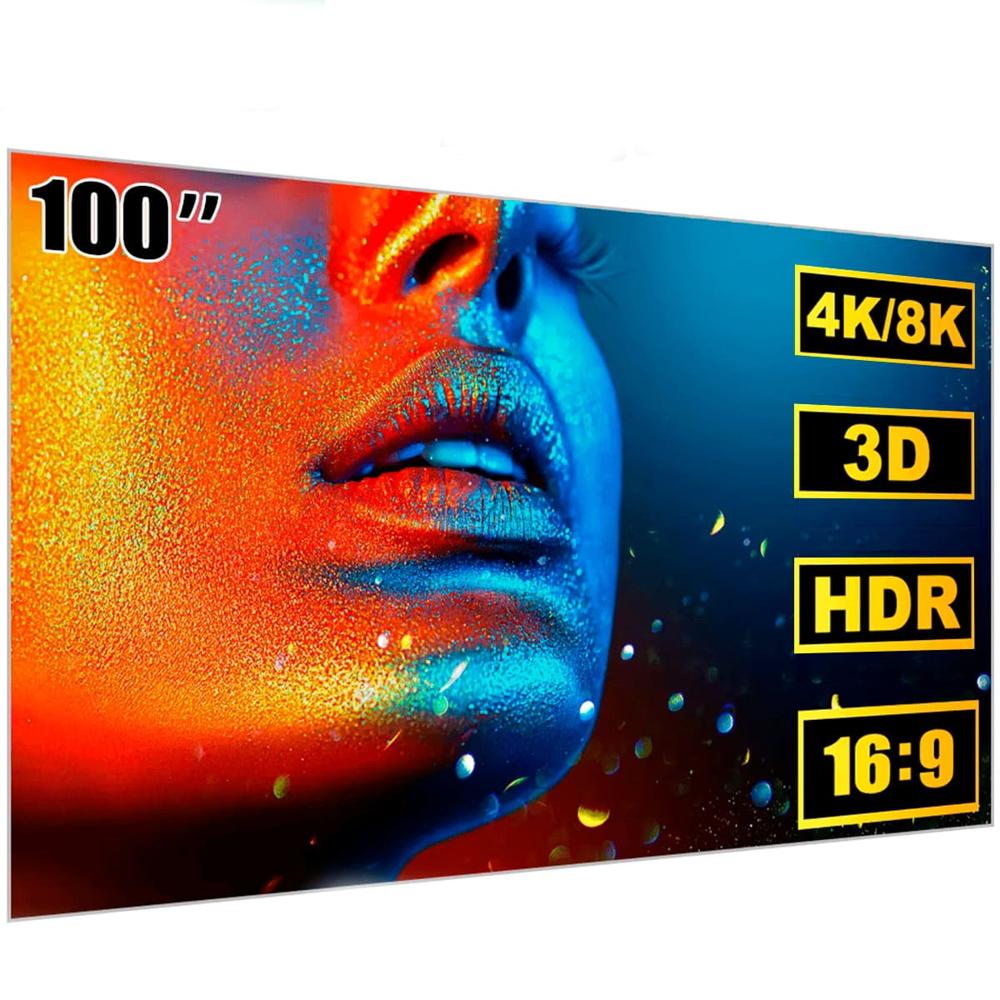 Pantalla Ecran Reflectiva Para Proyector 100 Pulgadas Gris