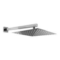 Cabezal de Ducha Cuadrado de 8 Pulgadas - HORSE- Acero Inoxidable Mate con brazo cuadrado de 40cm