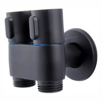 Válvula Doble Angular para Bidé o Inodoro Negro Mate  Acero Pesado