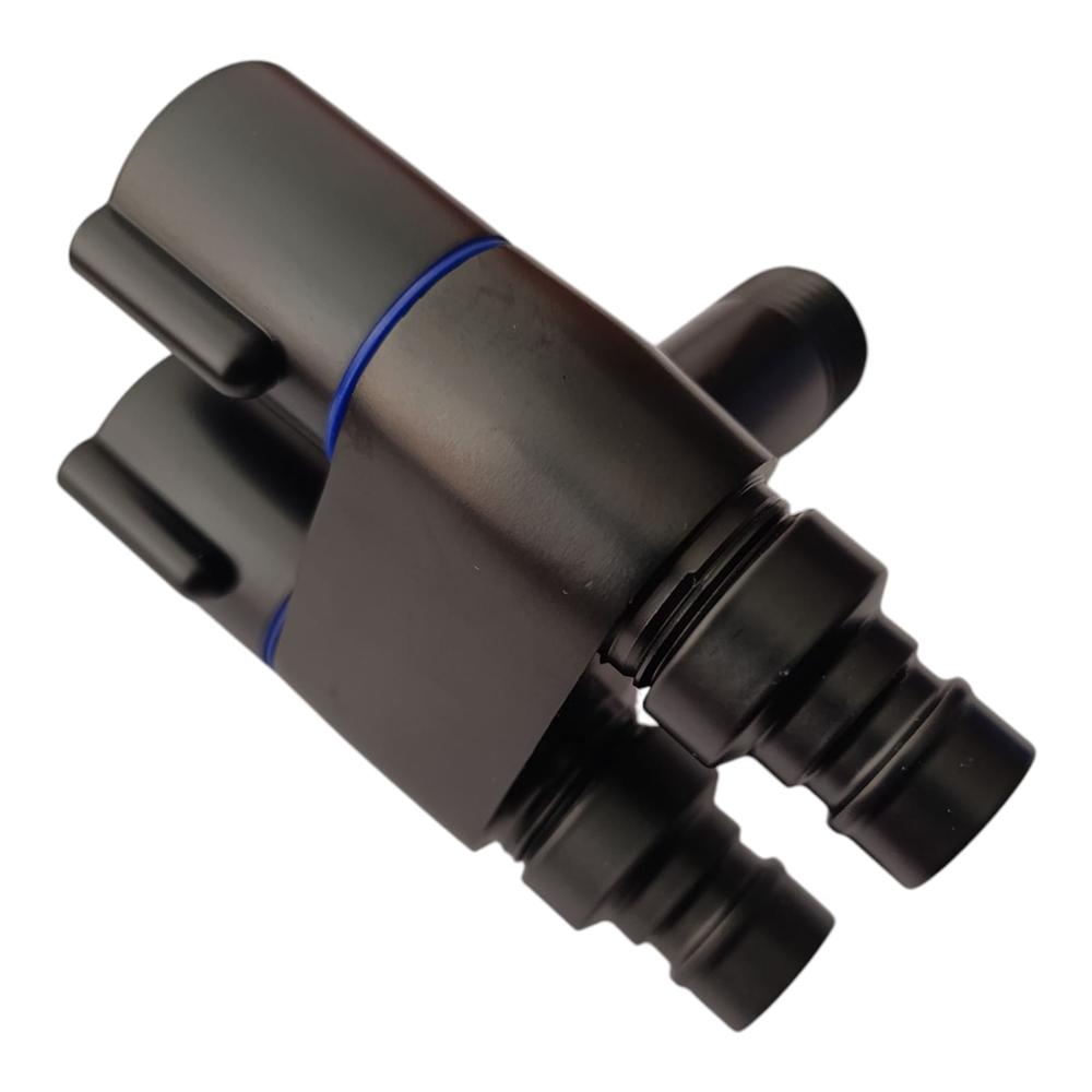 Válvula Angular Doble Salida Acero con doble adaptador NEGRO MATE