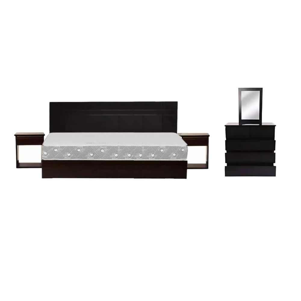 Dormitorio King Orquidea 2 Veladores Colchon Comoda H Y S