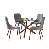 Comedor 4 Sillas Kitiz Gris Claro HogarySpacios