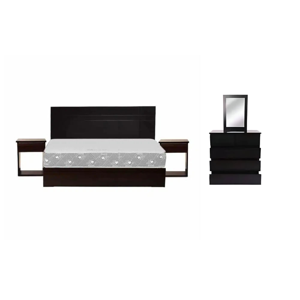 Dormitorio Queen Orquidea 2 Veladores Colchon Comoda H Y S