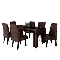 Comedor 6 Sillas Fedoria Marron Oscuro HogarySpacios