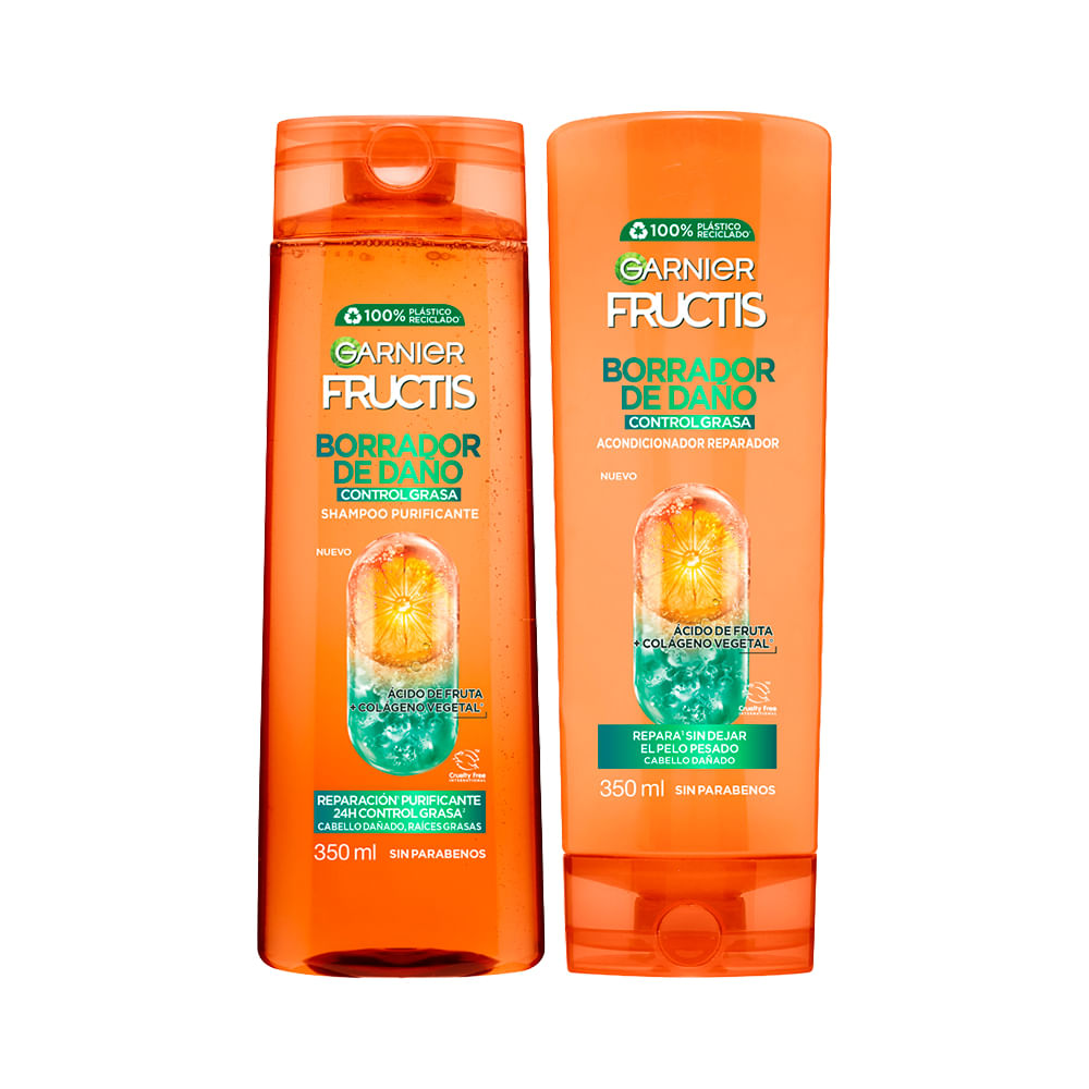 Pack Champú FRUCTIS Oil Control Frasco 350ml + Acondicionador FRUCTIS Oil Control Frasco 350ml