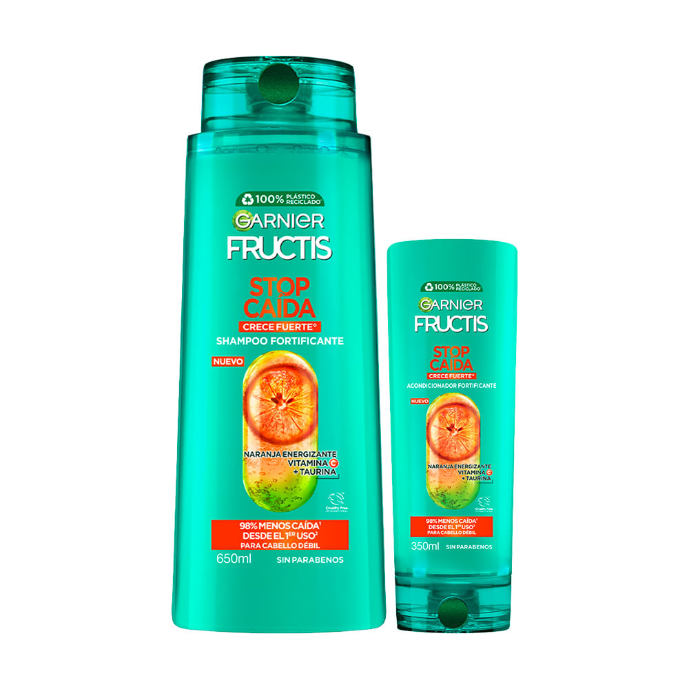 Pack Shampoo FRUCTIS Crece Fuerte Frasco 650ml + Acondicionador FRUCTIS Crece Fuerte Frasco 350ml
