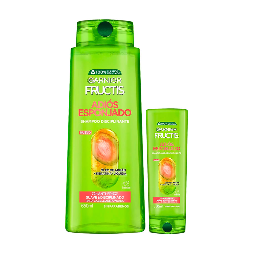 Pack Shampoo FRUCTIS Adiós Esponjado Frasco 650ml + Acondicionador FRUCTIS Adiós Esponjado Frasco 350ml