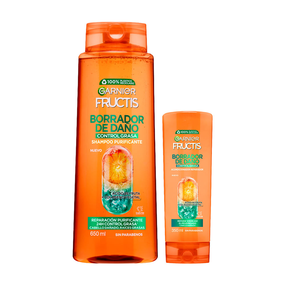 Pack Shampoo FRUCTIS Oil Control Frasco 650ml + Acondicionador FRUCTIS Oil Control Frasco 350ml
