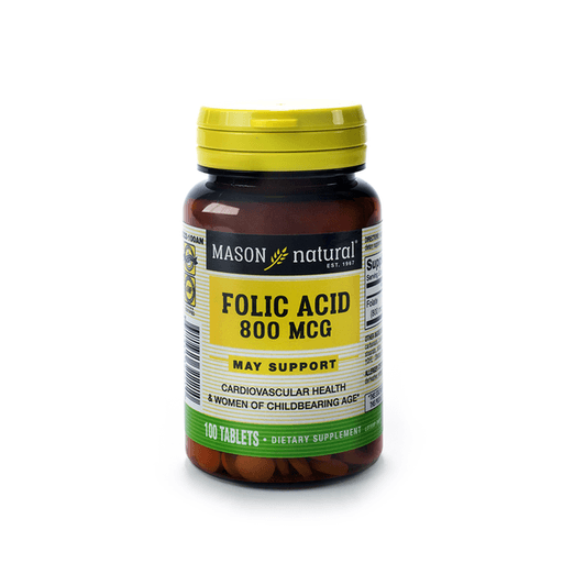 Ácido fólico, 800 mcg, 100 tabletas