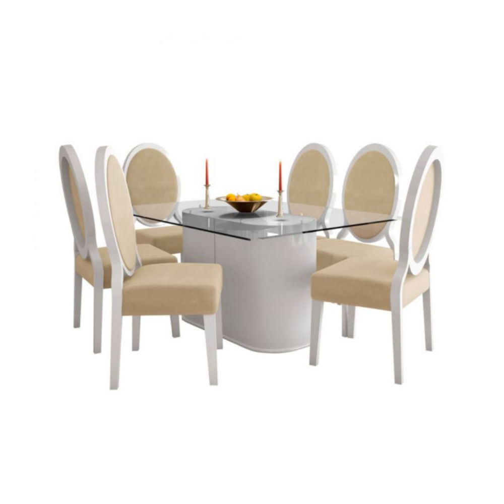 Comedor 6 Sillas Besan Blanco HogarySpacios